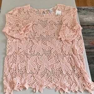 Elegant Pink Lace Top